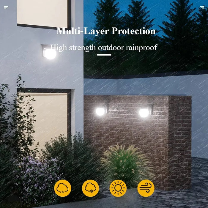 Solar Wall Light 3 Color Adjustable Outdoor IP65 Waterproof Garden Patio Ambiance Lamp - 4