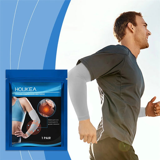 HOUKEA HK-B05-0046-01 Cooling Compression Arm Sleeves For Joint Discomfort Relief  /  Daily Nourishing Care - 2