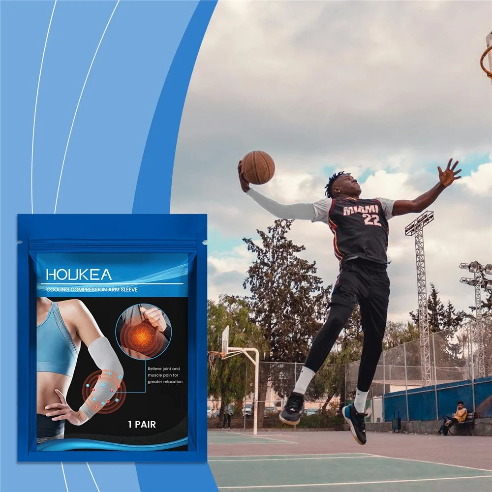 HOUKEA HK-B05-0046-01 Cooling Compression Arm Sleeves For Joint Discomfort Relief  /  Daily Nourishing Care - 6