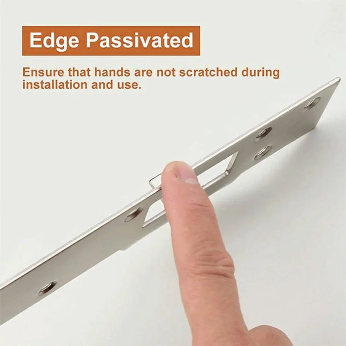 Heavy Duty Doors Metal Latch Plate Reinforcer Double Hole Strike Plate Security Latch Sheet - White - 4