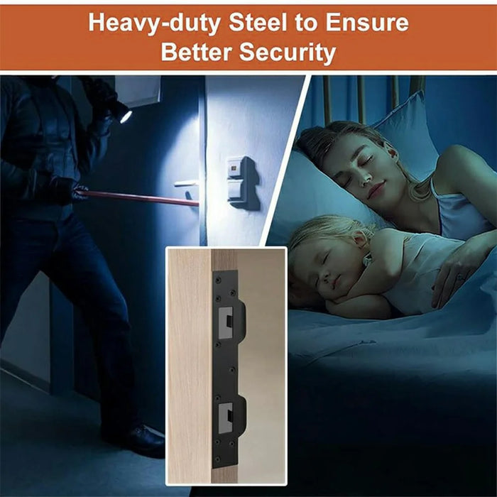 Heavy Duty Doors Metal Latch Plate Reinforcer Double Hole Strike Plate Security Latch Sheet - White - 7