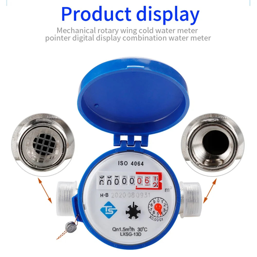 Household Water Meter Mechanical Rotary Wing High Precision Pointer Counter Measurement Tool - 7