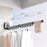 2 Section Retractable Folding Clothes Drying Rack Aluminum Alloy Balcony Window Space Saving Suction Cup Hanging Rack - Grey - 1