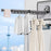2 Section Retractable Folding Clothes Drying Rack Aluminum Alloy Balcony Window Space Saving Suction Cup Hanging Rack - Grey - 2