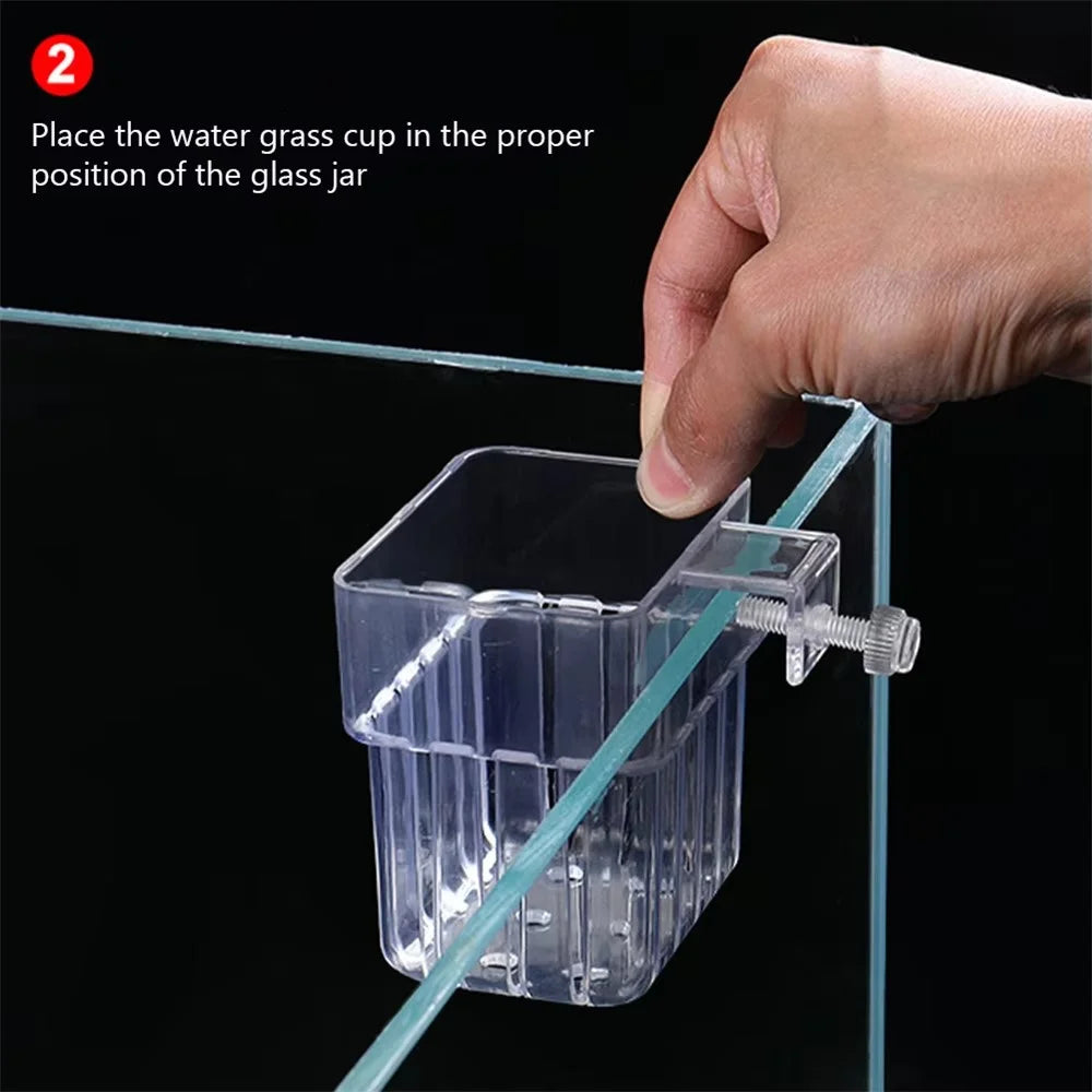 Aquarium Plant Cup Hanging Basket for Fish Tank Decoration Hydroponic Emersed Plants - 5