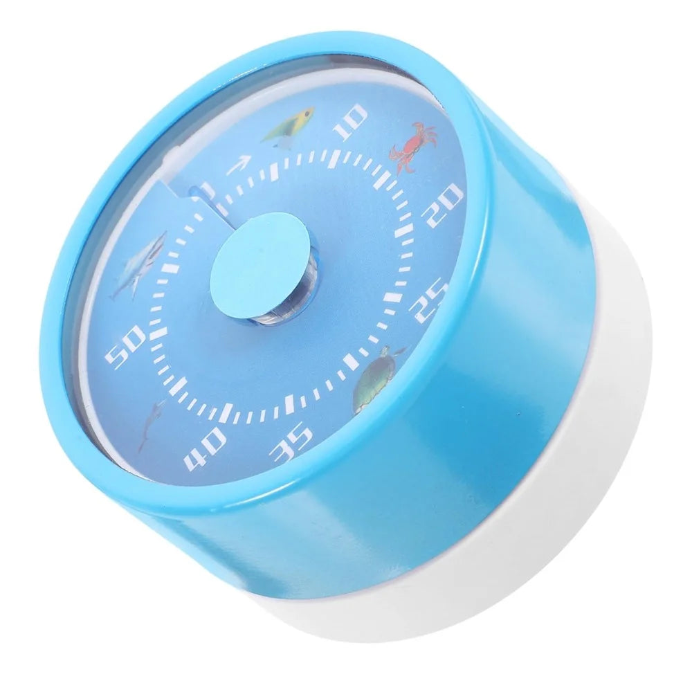 Stainless Steel Kitchen Timer Mechanical Countdown Clock with Magnetic Base for Baking / Time Management - Blue - 1