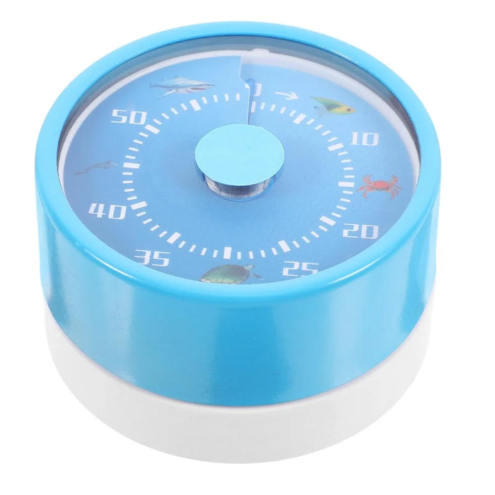Stainless Steel Kitchen Timer Mechanical Countdown Clock with Magnetic Base for Baking / Time Management - Blue - 2