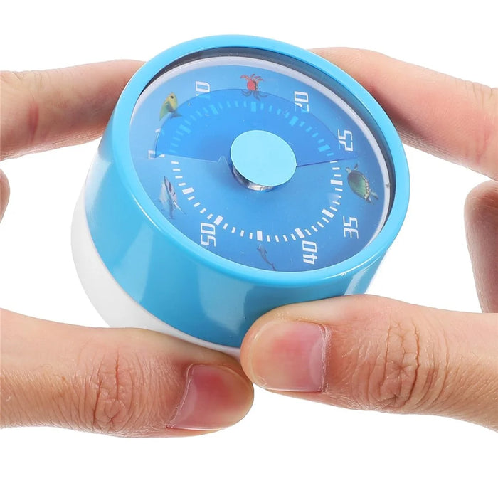 Stainless Steel Kitchen Timer Mechanical Countdown Clock with Magnetic Base for Baking / Time Management - Blue - 3