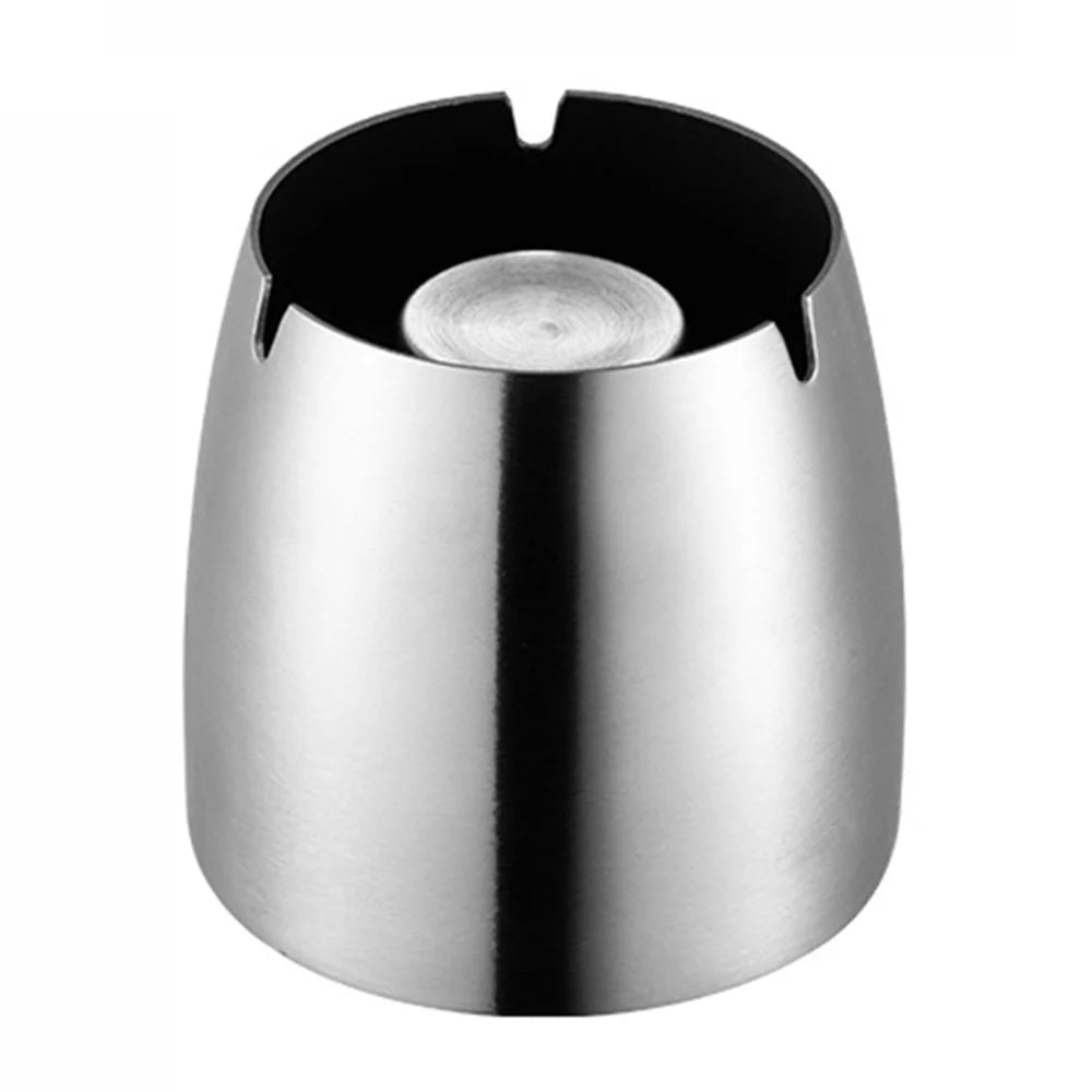 Stainless Steel Ashtray Thickened Cigarette Holder Anti Fly Ash Ashtray Large Size without Lid - 1
