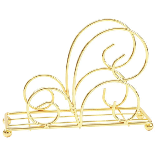 Iron Napkin Holder Metal Tissue Dispenser for Cafe / Hotel / Restaurant Table Organizer - Gold - 1