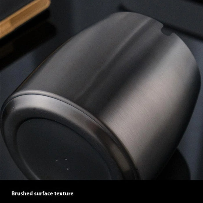 Stainless Steel Ashtray Anti-Fly Ash Shatterproof Thickened Ash Container Medium Size with Lid - 6