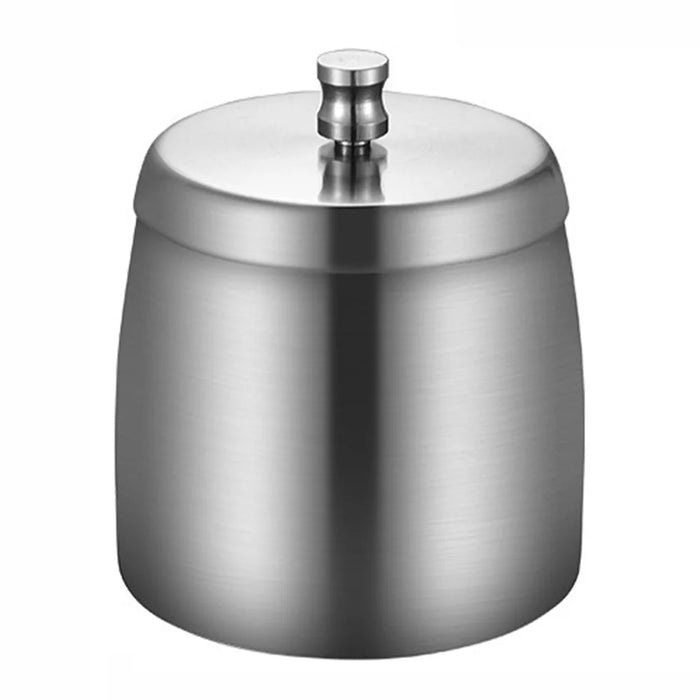 Stainless Steel Ashtray Anti-Fly Ash Shatterproof Thickened Ash Container Large Size with Lid - 1