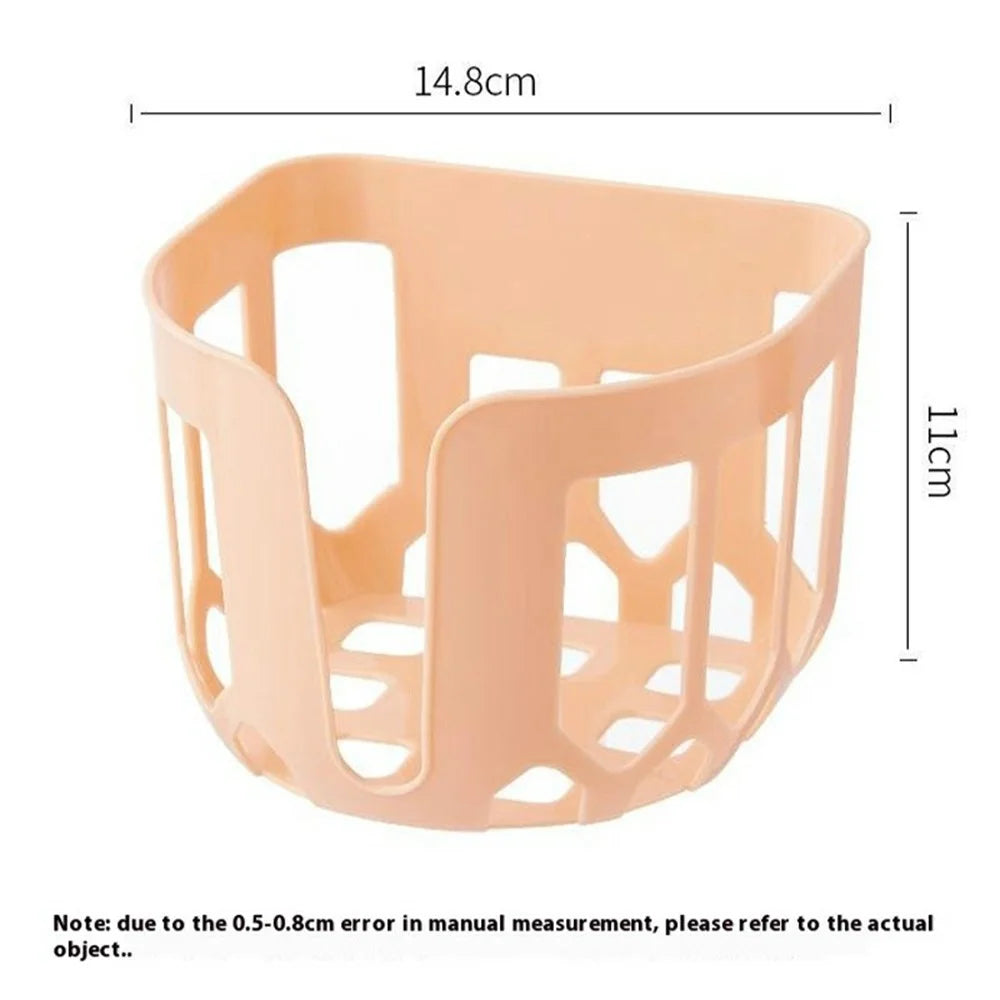 No Drill Wall Mounted Plastic Toilet Paper Holder Space Saving Bathroom Tissue Storage Rack - Sky Blue - 6