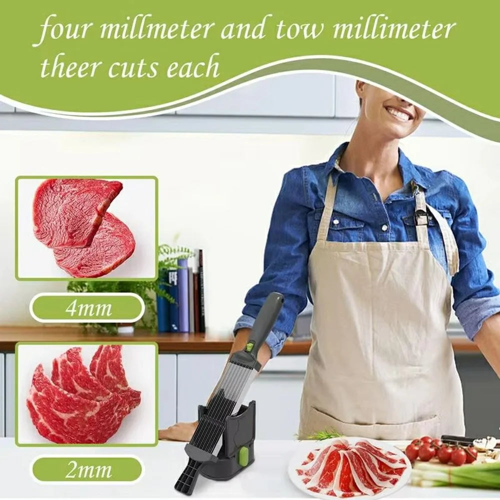 Manual Meat Slicer for Beef Pork Lamb Stainless Steel Meat Shredder Kitchen Gadget (BPA Free, No FDA) - Black - 2