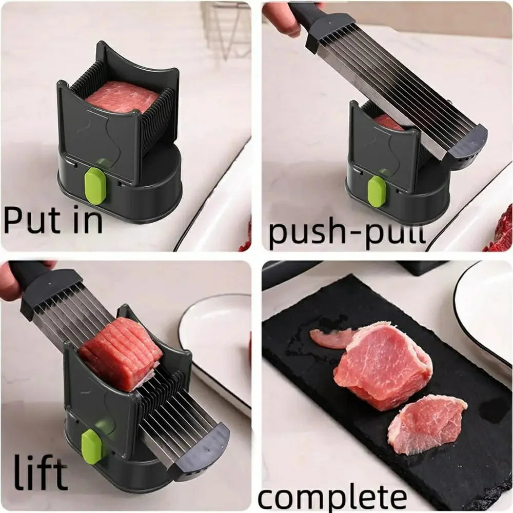 Manual Meat Slicer for Beef Pork Lamb Stainless Steel Meat Shredder Kitchen Gadget (BPA Free, No FDA) - Black - 4