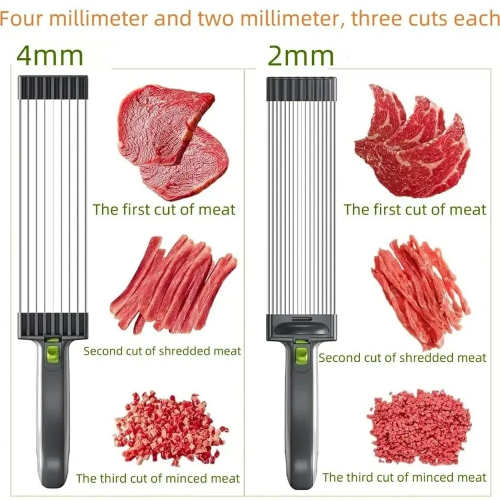 Manual Meat Slicer for Beef Pork Lamb Stainless Steel Meat Shredder Kitchen Gadget (BPA Free, No FDA) - Black - 7
