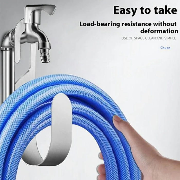 Garden Hose Holder 304 Stainless Steel Wall Mount Water Hose Hanger for Outdoor Yard Car Wash Faucet Storage Rack - 3