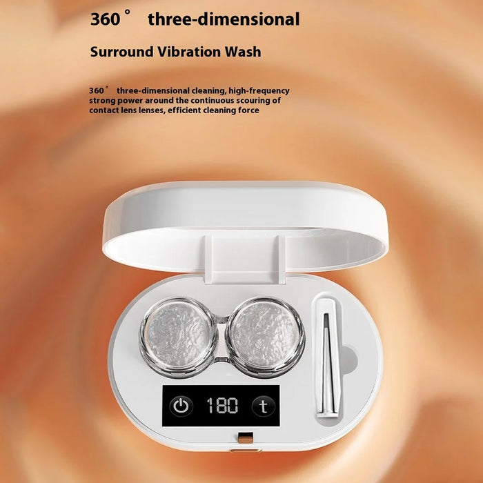 Portable Automatic Ultrasonic Contact Lens Washing Cleaner Deep Cleaning Sterilization Case - 5