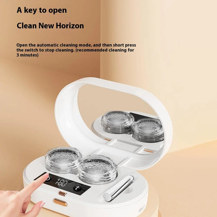 Portable Automatic Ultrasonic Contact Lens Washing Cleaner Deep Cleaning Sterilization Case - 7