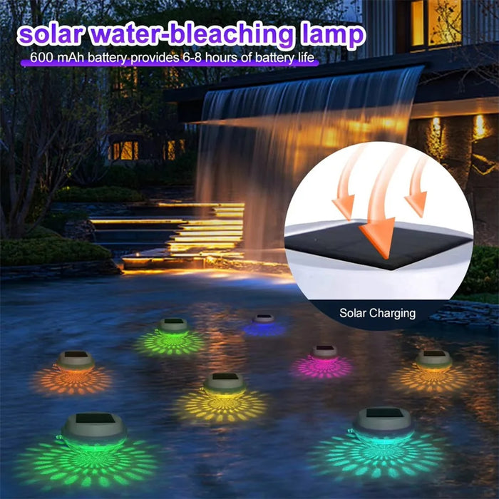 Solar Powered Floating Pool Light for Garden Pond Underwater Color Changing LED Lamp - Peach Shape - 4