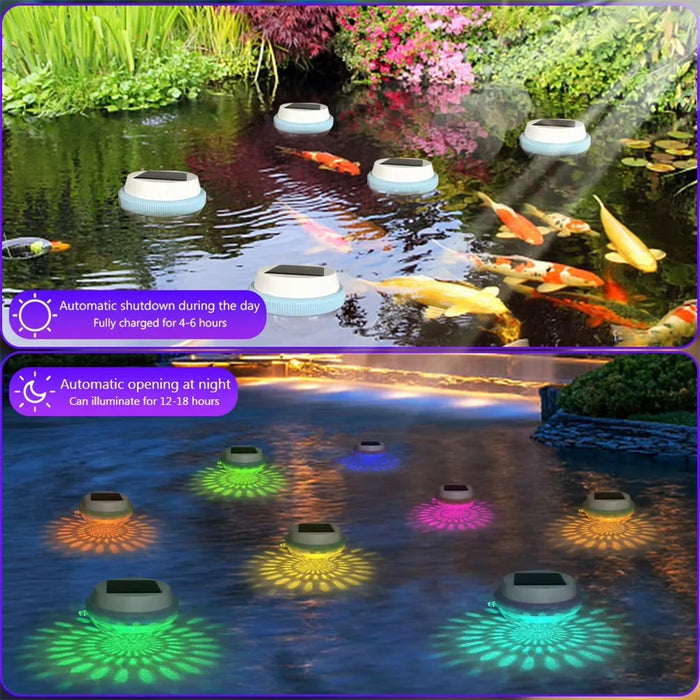 Solar Powered Floating Pool Light for Garden Pond Underwater Color Changing LED Lamp - Peach Shape - 6