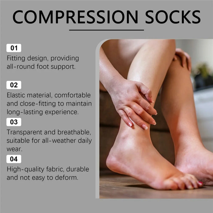 HOUKEA HK-B05-0048-01 1Pc Foot Care Socks Compression Support for Circulation Improvement / Ankle Protection - 4