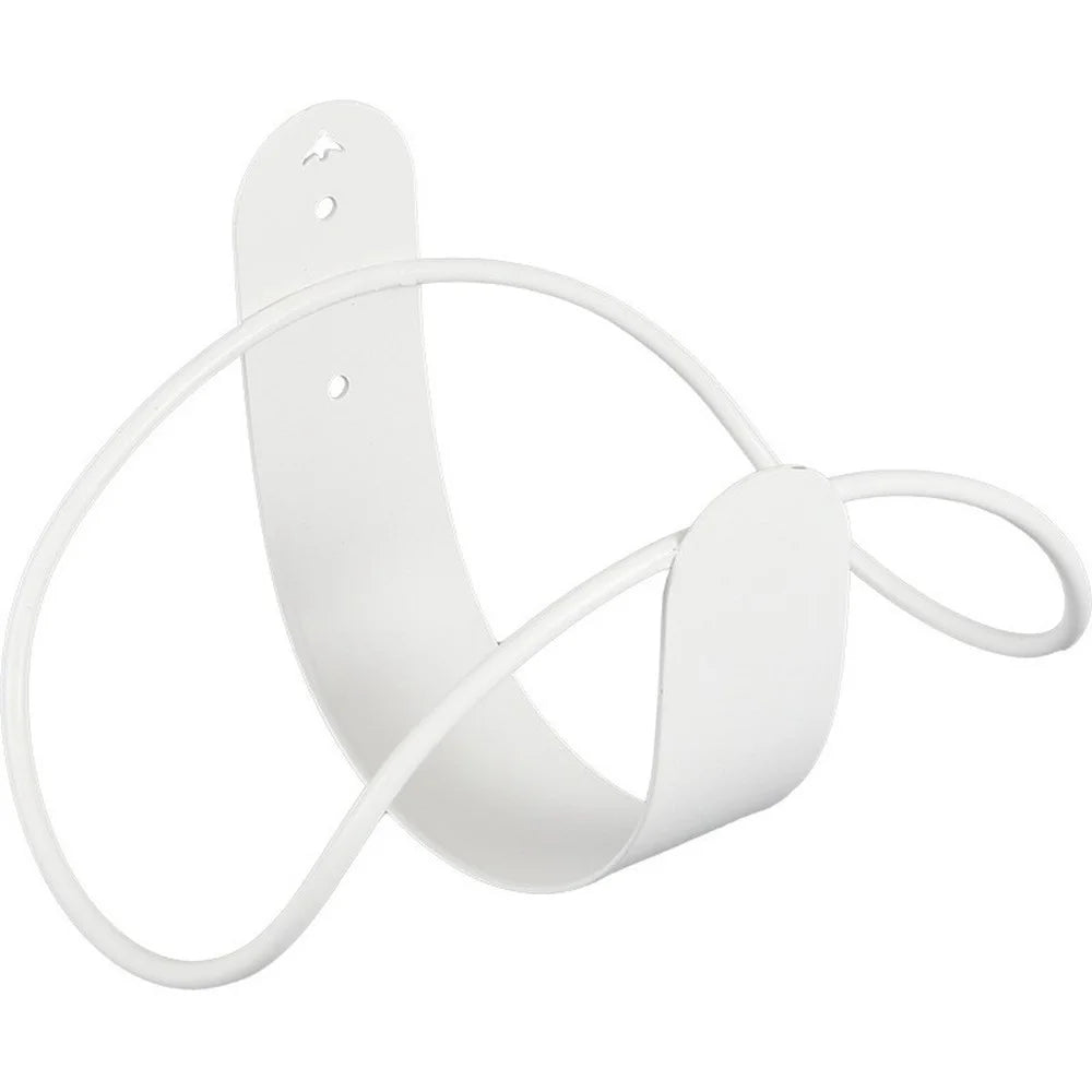 Round Wire Design Garden Hose Holder Wall Mount Metal Hose Hanger Outdoor Hose Storage Rack - White - 1