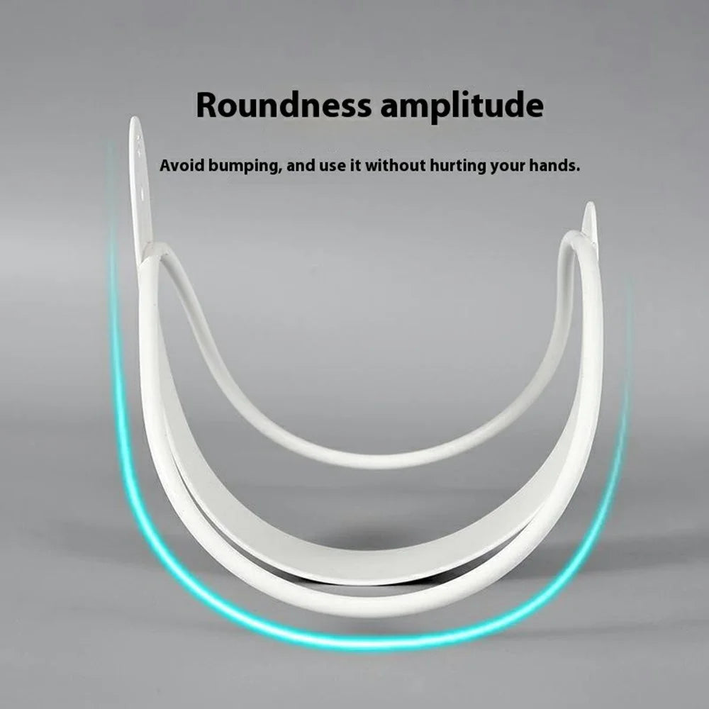 Round Wire Design Garden Hose Holder Wall Mount Metal Hose Hanger Outdoor Hose Storage Rack - White - 4