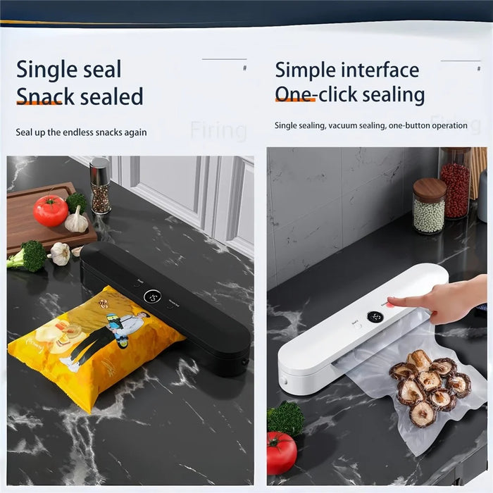 Vacuum Sealer Dry Wet Food Preservation Automatic Packaging Machine with 10 Vacuum Bags (BPA Free, FDA Approved) - EU Plug - 6