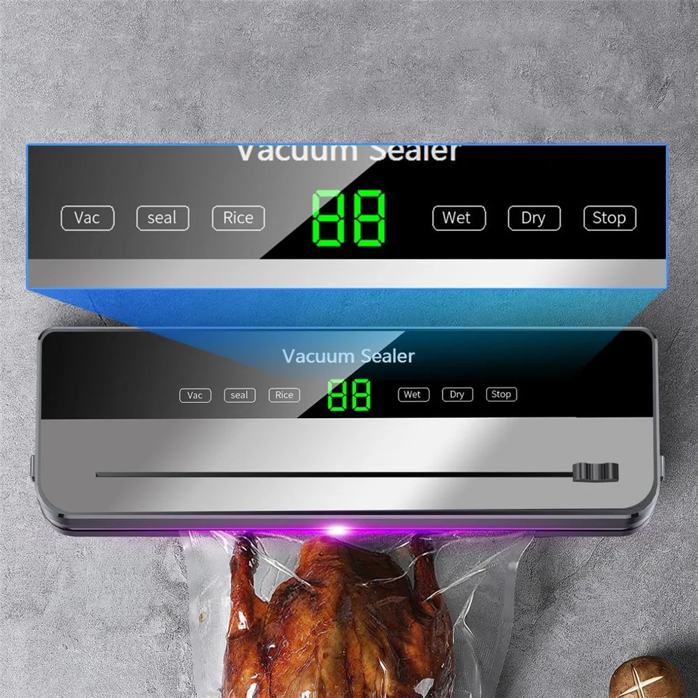 Vacuum Sealer Dry Wet Food Storage Sealing Machine with Built-In Cutter + 30 Textured Bags - EU Plug - 3