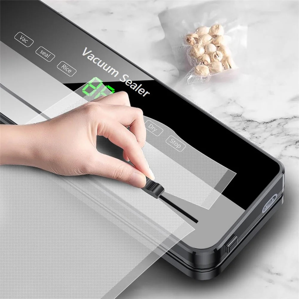 Vacuum Sealer Dry Wet Food Storage Sealing Machine with Built-In Cutter + 30 Textured Bags - EU Plug - 7