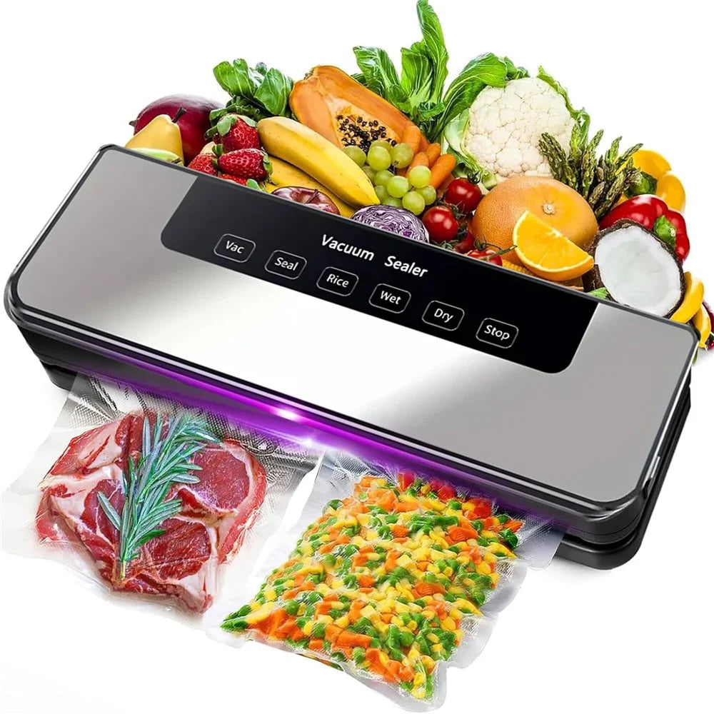 Automatic Vacuum Sealer Home Kitchen Food Saver Sealing Machine with 30 Textured Bags - EU Plug - 2