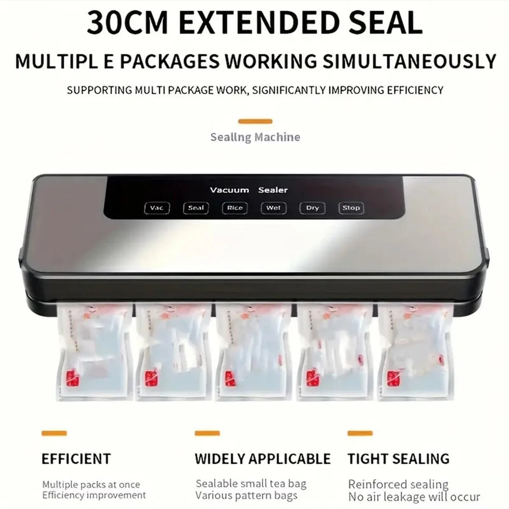 Automatic Vacuum Sealer Home Kitchen Food Saver Sealing Machine with 30 Textured Bags - EU Plug - 5