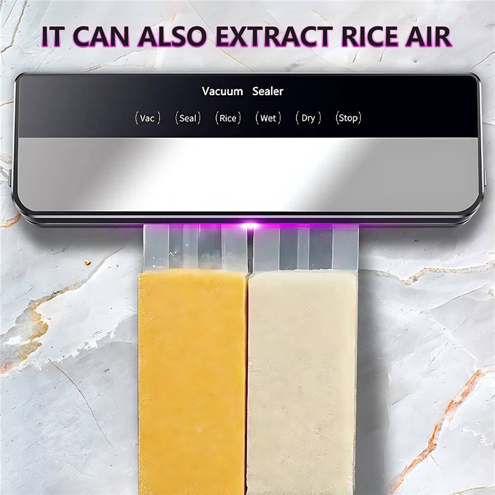 Home Kitchen Automatic Vacuum Sealer Dry Wet Food Packaging Machine with 30 Textured Bags - EU Plug - 2