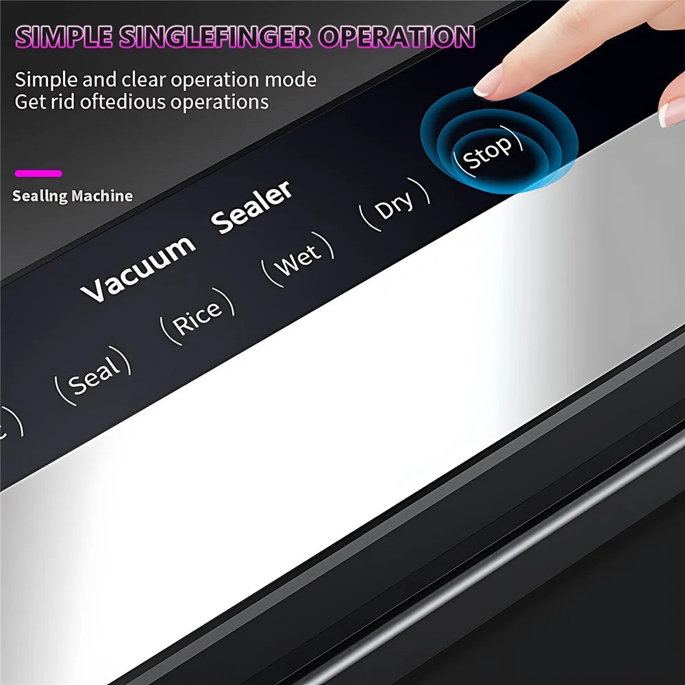 Home Kitchen Automatic Vacuum Sealer Dry Wet Food Packaging Machine with 30 Textured Bags - EU Plug - 6