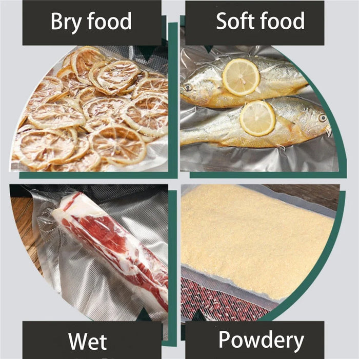 Food Packaging Vacuum Sealer Automatic Sealing Machine with 30 Textured Bags - EU Plug - 5