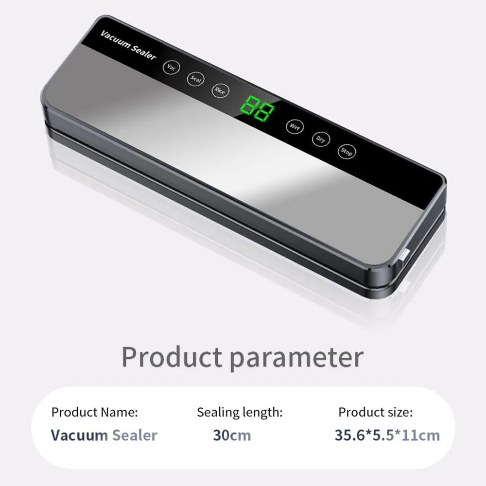 Stainless Steel Automatic Vacuum Food Sealer Machine with 30 Textured Bags - EU Plug - 7