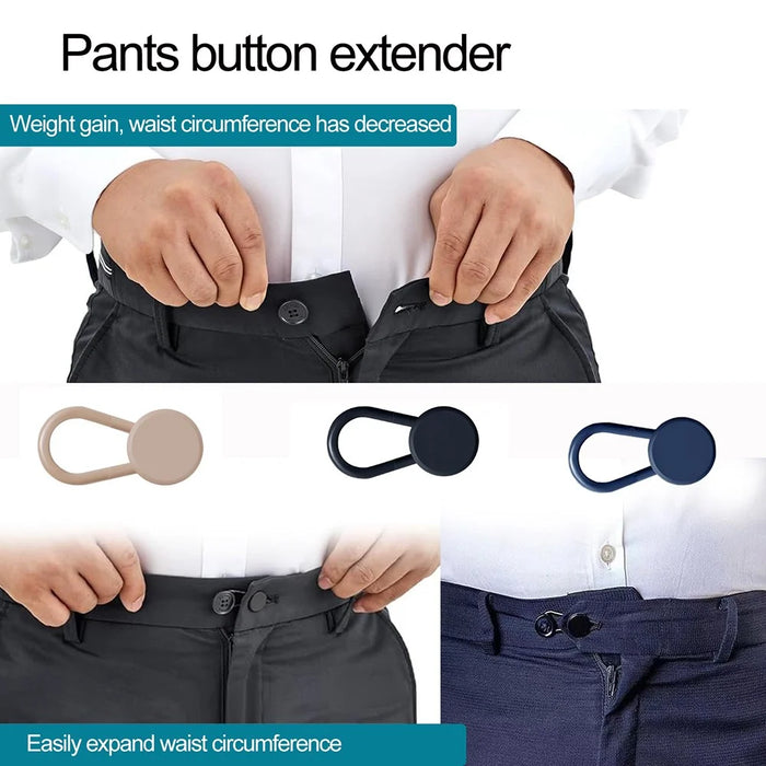 12Pcs / Set Button Extender for Jeans Free Sewing Silicone + Plastic Waist Extenders with Button - 5