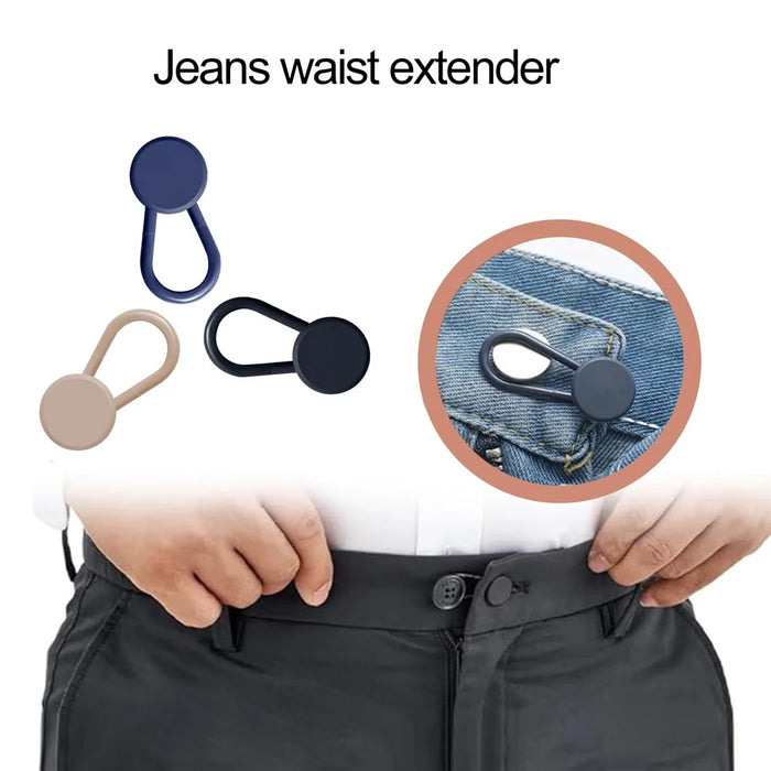 12Pcs / Set Button Extender for Jeans Free Sewing Silicone + Plastic Waist Extenders with Button - 6