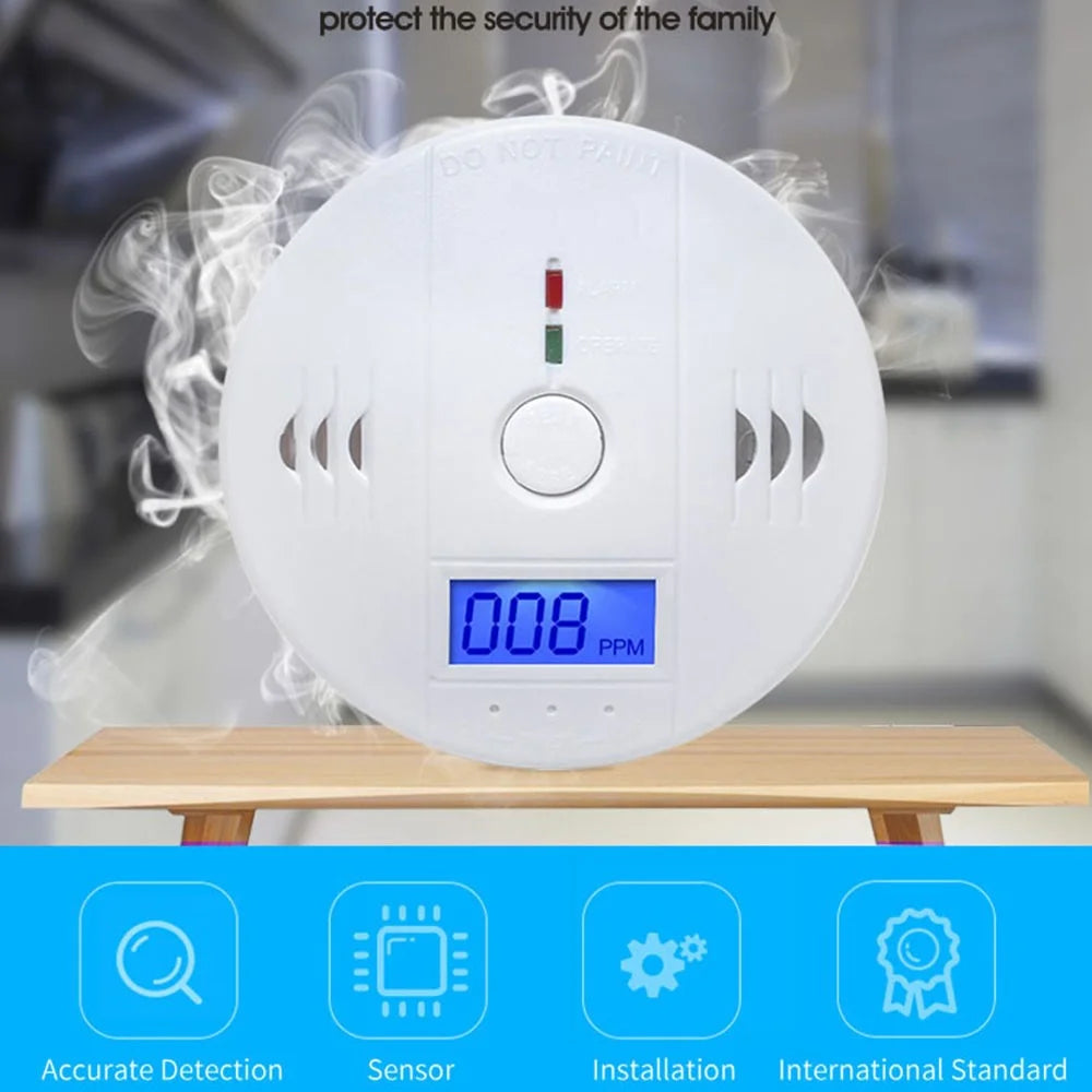 XY-602 Accurate Carbon Monoxide Detector Battery Powered CO Poisonous Toxic Gas Sensor Monitor with LCD Display Easy to Read (English Version) - 2