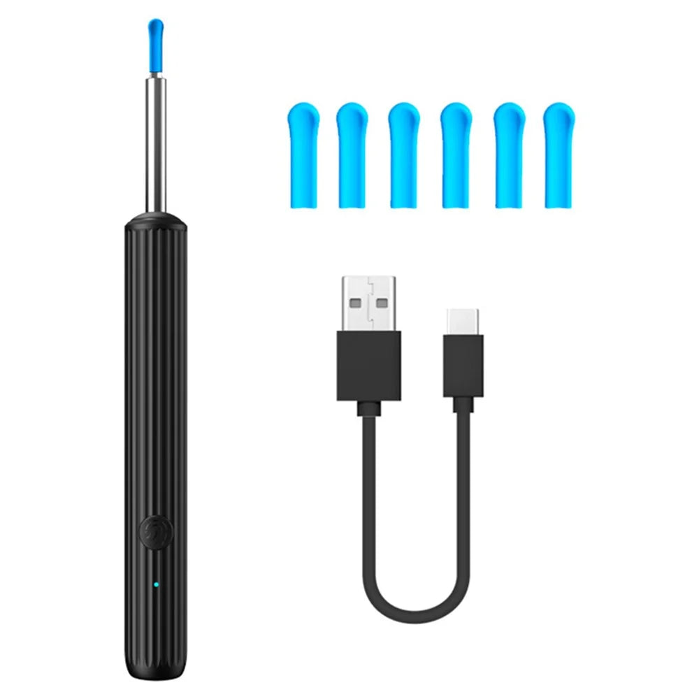 Visual Ear Cleaning Endoscope with LED Light Earwax Removal Tool Kit, Standard Version - Black - 1