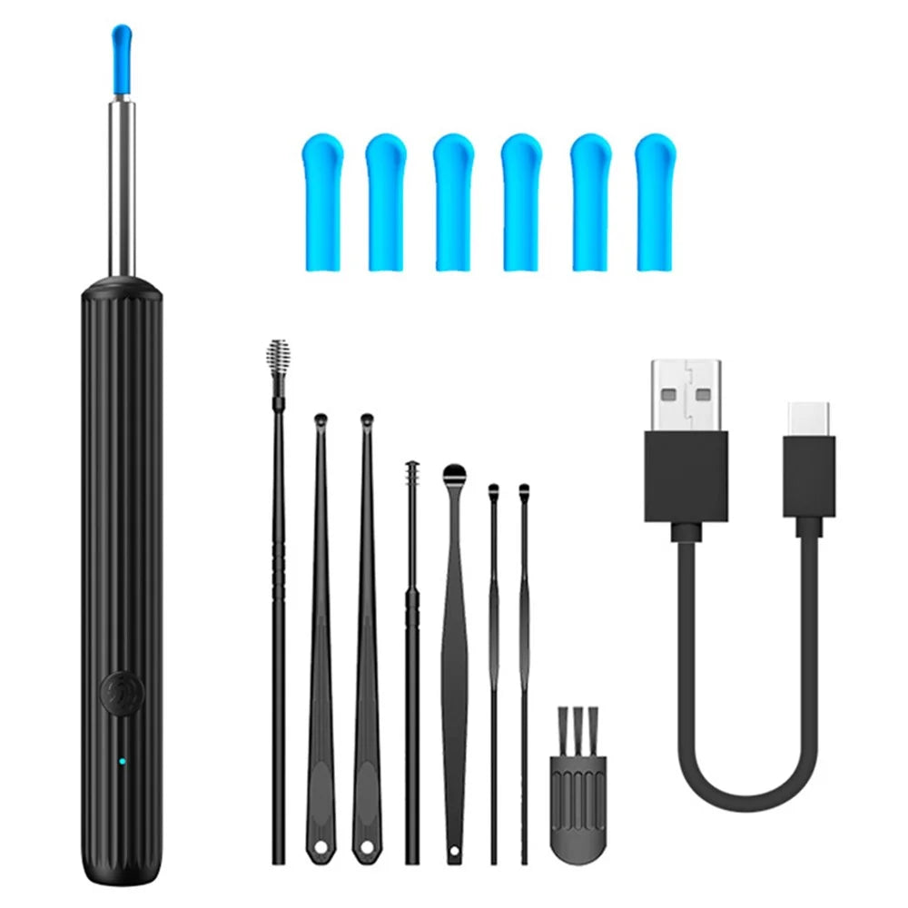 Visual Ear Cleaning Endoscope with LED Light Earwax Removal Tool Kit, Upgraded Version - Black - 1