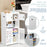 Bathroom Storage Cabinet Saving Space Multi-Tier Floor Standing Organizer with Doors - 2