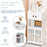 Bathroom Storage Cabinet Saving Space Multi-Tier Floor Standing Organizer with Doors - 3