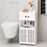 Bathroom Storage Cabinet Saving Space Multi-Tier Floor Standing Organizer with Doors - 4