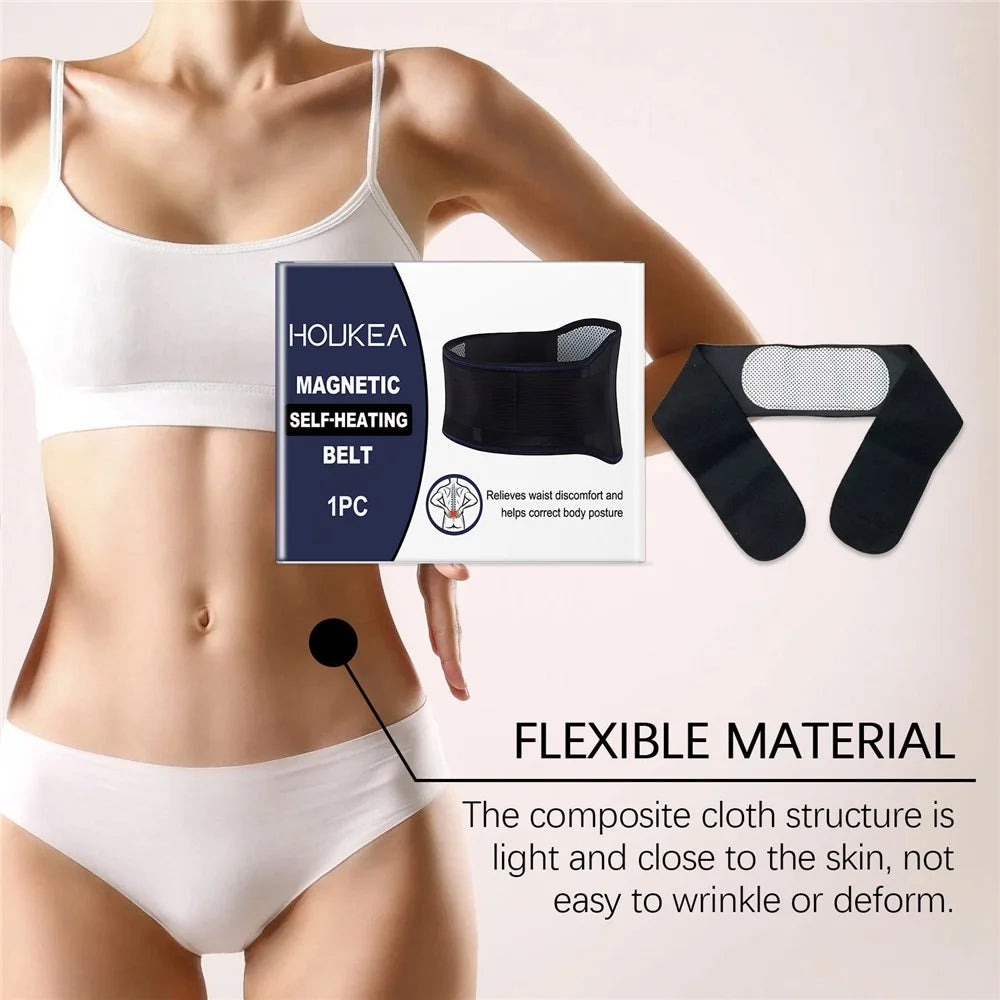 HOUKEA HK-B04-0048-01 Magnetic Therapy Waist Support Belt Self-Heating Adjustable Waist Band - 3