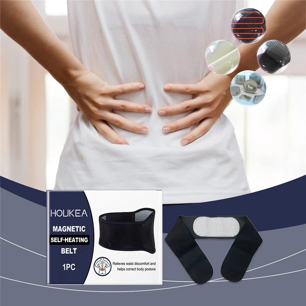 HOUKEA HK-B04-0048-01 Magnetic Therapy Waist Support Belt Self-Heating Adjustable Waist Band - 7