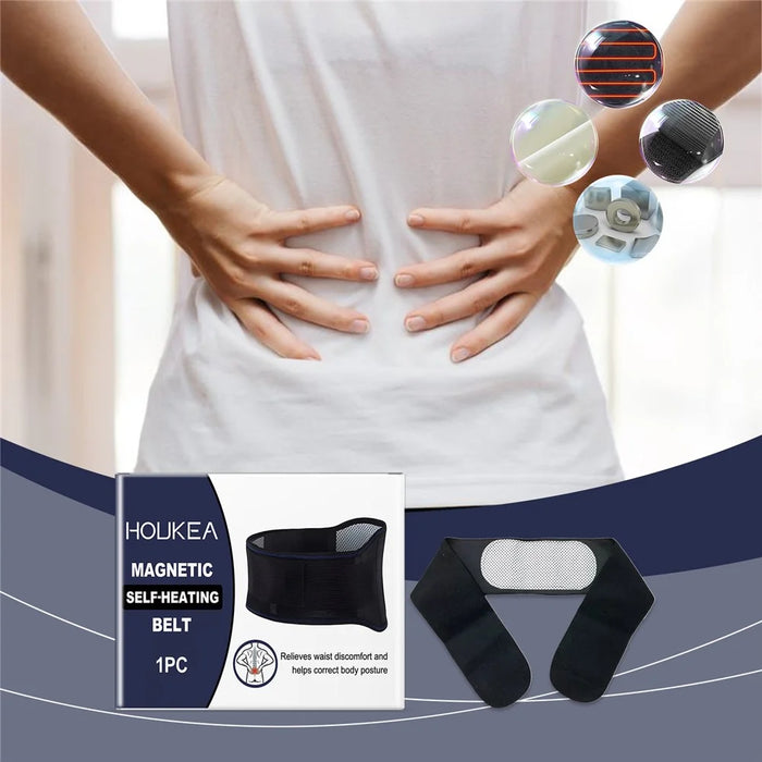 HOUKEA HK-B04-0048-01 Magnetic Therapy Waist Support Belt Self-Heating Adjustable Waist Band - 7