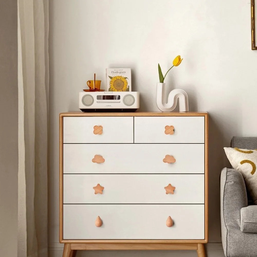 Cute Wooden Drawer Pulls Kids Room Closet Cabinet Cartoon Pattern Handles Decorative Hooks - Lion  /  M6 Nut - 5