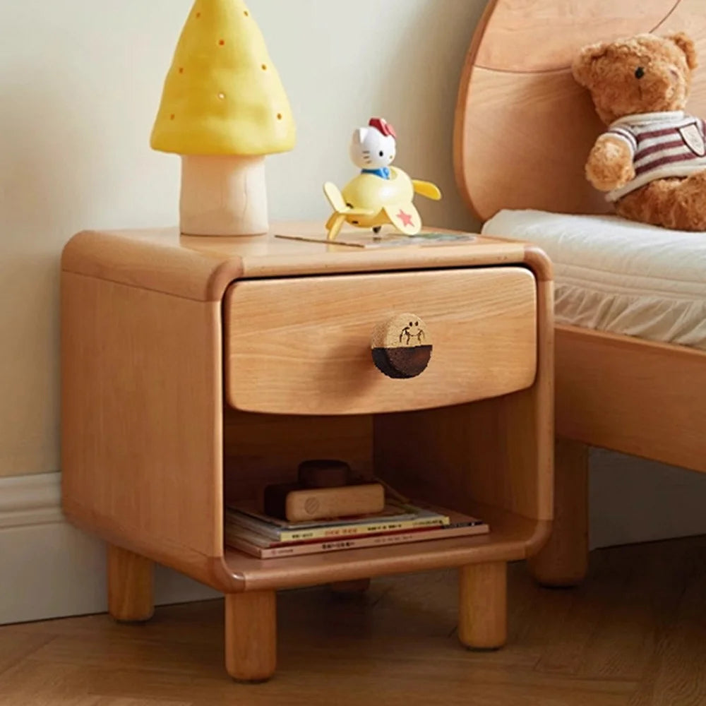 Creative Round Emoji Drawer Pull Handle Wooden Coat Hanging Hook for Furniture Wardrobe Cabinet - Big Eyes - 2
